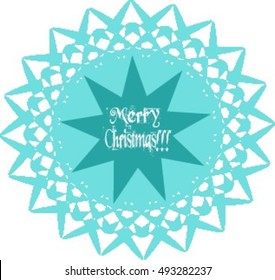 Merry christmas in snow flake.