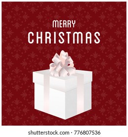 Merry Christmas with snow flakes and giftboxes