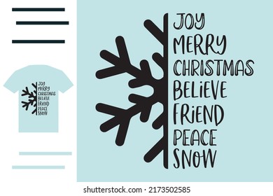 Merry Christmas snow t shirt design