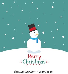 Merry Christmas with snowball and snowman ornaments