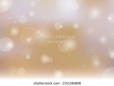 Merry christmas snowfall blurred background white glow snowflake modern design. vector illustration