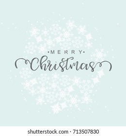 Merry Christmas with snowflake background