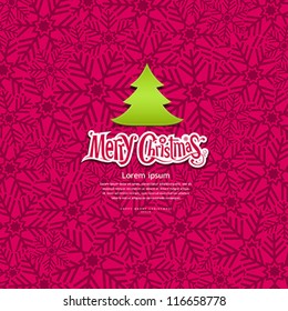 Merry Christmas Snowflake greeting card design background, vector illustration