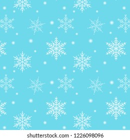 Merry Christmas. Snowflake Pattern on a blue background