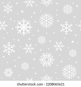 Frohe Weihnachtsschneeflocke wiederholen laufendes Design-Muster. Weihnachtsschneeflocken-Design-Illustration. Weihnachtsvektordesign EPS-Muster. Schneeflocken nahtloses Design-Muster. 