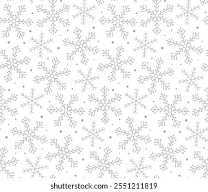 Feliz Natal floco de neve padrão sem costura. Padrão geométrico de Natal para tecido têxtil, pacote, caixa de presente. Textura sem fim.