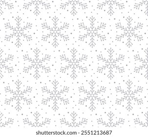 Merry Christmas snowflake seamless pattern. Christmas geometric pattern for fabric textile, package, gift box. Endless texture.