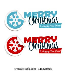 Merry Christmas Snowflake Stickers