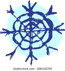 Icono vector de copos de nieve con navidad. Invitación o saludos por temporada de clima nevado y Navidad