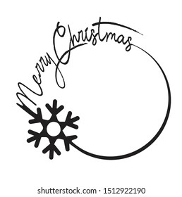 Merry Christmas, Snowflake, vector illustration
