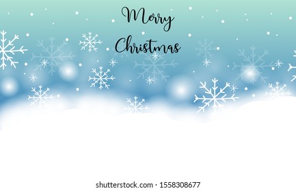merry Christmas with snowflakes background