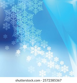 Merry Christmas Snowflakes Light Blue Background