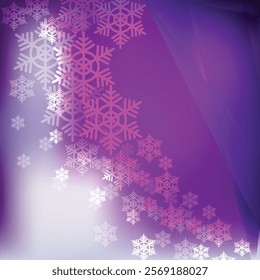 Merry Christmas Snowflakes Purple Background