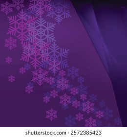 Merry Christmas Snowflakes Purple Background