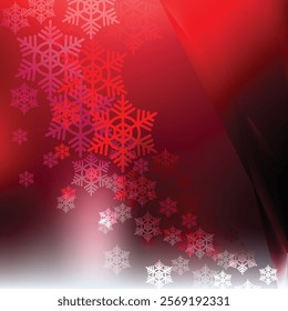 Merry Christmas Snowflakes Red Background