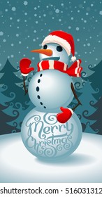 Merry christmas snowman