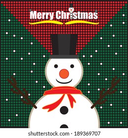 Merry Christmas snowman and background Vector