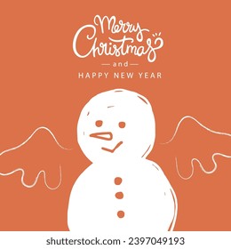 Merry Christmas snowman Christmas background vector illustration for December.