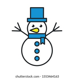merry christmas snowman cute character vector illustration design