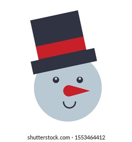 merry christmas snowman cute character vector illustration design