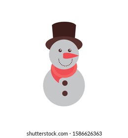 merry christmas snowman cute character vector illustration design