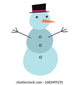 merry christmas snowman cute character vector illustration design