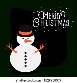 merry christmas snowman design, winter season and decoration theme Vector illustration