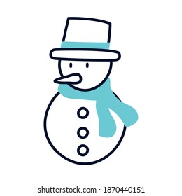 merry christmas snowman design, winter season and decoration theme Vector illustration