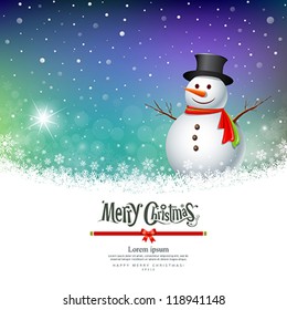 Merry Christmas Snowman Greeting card designs, vector illustration