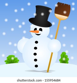 Merry Christmas Snowman Greeting card