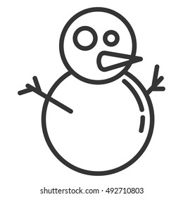 Merry christmas snowman simple icon