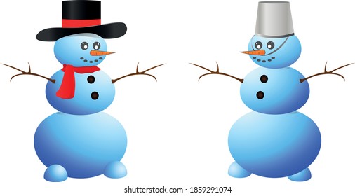 Frohe Weihnachtsschneemann auf Vektorgrafik