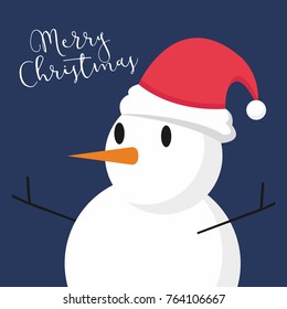 Merry Christmas Snowman Vector Graphic Illustration Design