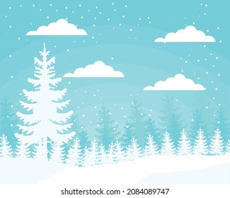 fondo de escena de snowscape navideño