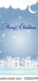 Merry Christmas snowy background.Vector Illustration.Isolated calligraphic text Merry Christmas and for Holiday wallpaper