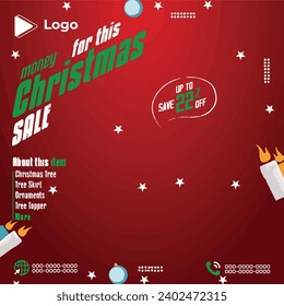 Merry christmas social media banner or instagram post template | Realistic christmas season celebration with instagram stories instagram and facebook story template | Merry christmas theme banner