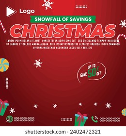 Merry christmas social media banner or instagram post template | Realistic christmas season celebration with instagram stories instagram and facebook story template | Merry christmas theme banner