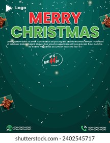 Merry christmas social media banner or instagram post template | Realistic christmas season celebration with instagram stories instagram and facebook story template | Merry christmas theme banner