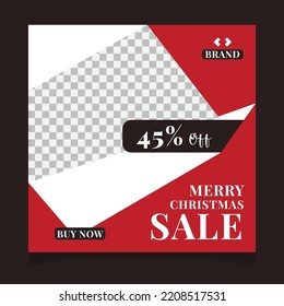 Merry christmas social media post template design