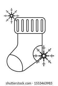 merry christmas sock decorative icon vector illustration design