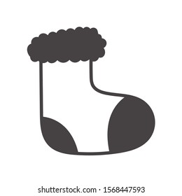 merry christmas sock decorative icon vector illustration design