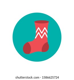 merry christmas sock decorative icon vector illustration design