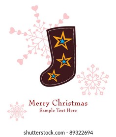 merry christmas sock greeting card