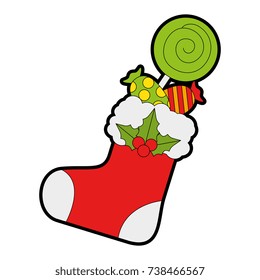 merry christmas socks decorative with candies