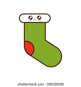 merry christmas socks icon vector illustration design