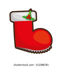 merry christmas socks icon vector illustration design