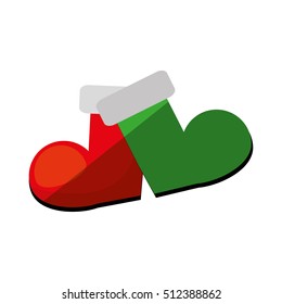 merry christmas socks icon vector illustration design