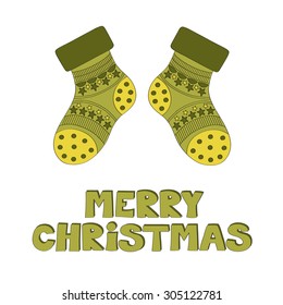 Merry Christmas socks vector background 