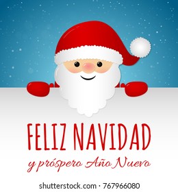 Merry Christmas in Spanish (Feliz Navidad) - concept of card with decoration. Vector.