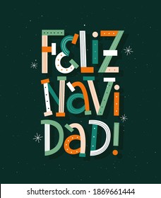 Merry Christmas in Spanish modern typography card